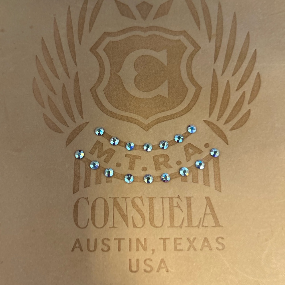 Consuela Crystal Rhinestone Accent (Blue Aurora) Diego Leather Notebook
